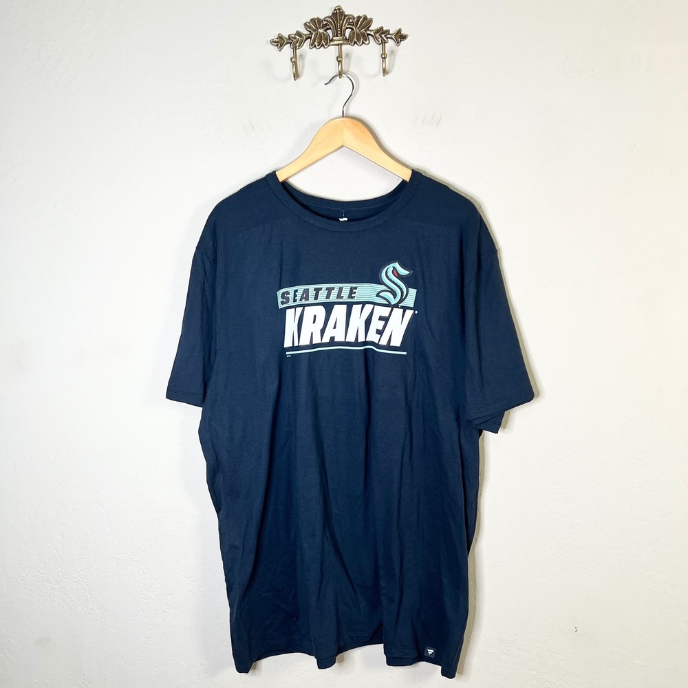 Seattle Kraken Hockey Fanatics T-Shirt Mens Size 2XL Navy Blue NHL New